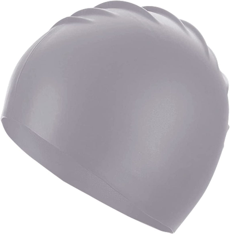 Doovid Swim Caps for Women Men Waterproof Silicone Swim Cap Ear Protection Long Hair Sunscreen Swimming Cap Sporting Goods > Outdoor Recreation > Boating & Water Sports > Swimming > Swim Caps DOOVID silver One Size 