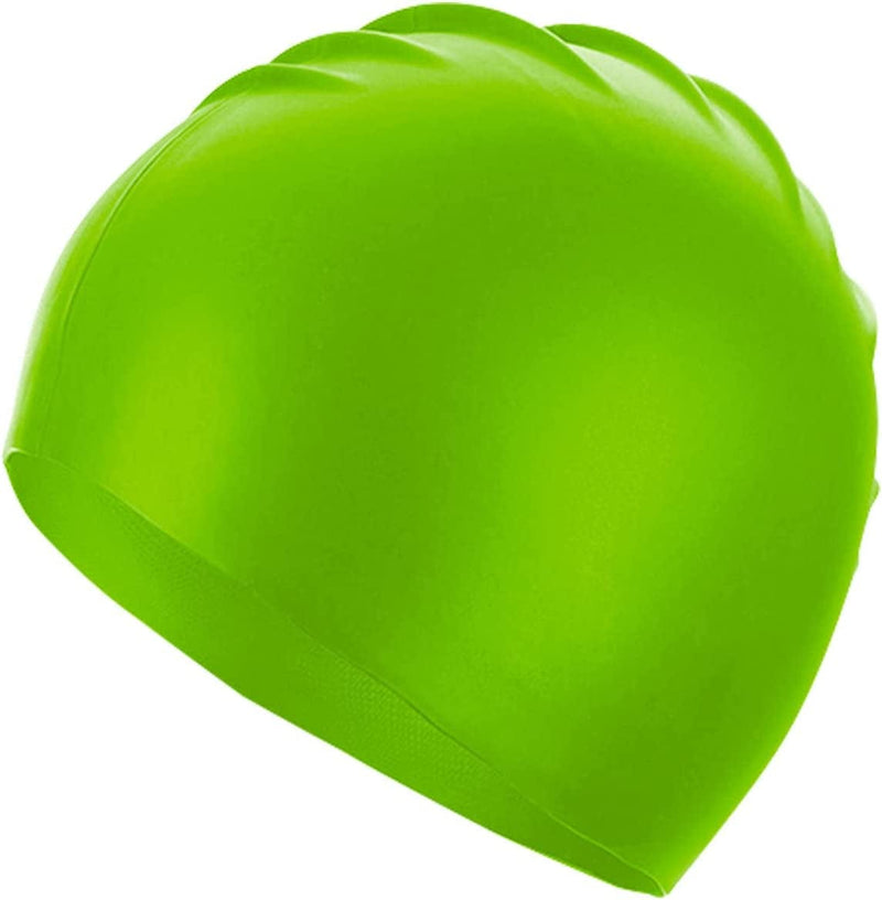 Doovid Swim Caps for Women Men Waterproof Silicone Swim Cap Ear Protection Long Hair Sunscreen Swimming Cap Sporting Goods > Outdoor Recreation > Boating & Water Sports > Swimming > Swim Caps DOOVID Green Grass One Size 
