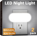 Doresshop Night Light, Night Lights Plug into Wall, [2 Pack] Led Night Light with Dusk to Dawn Sensor, 1W 5000K Dimmable Night Light from 0LM to 100LM for Bathroom Hallway Bedroom Kids Room Stairway Home & Garden > Lighting > Night Lights & Ambient Lighting DORESshop 5000K Daylight White 2 Count (Pack of 1) 