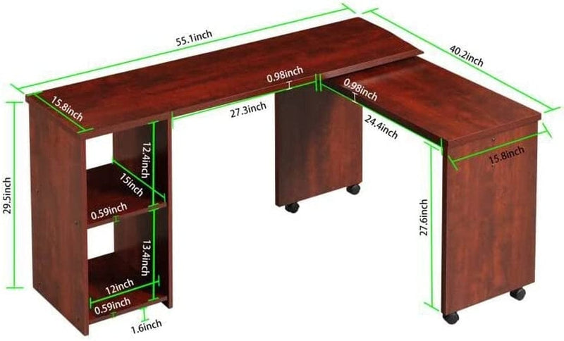 DOSLEEPS L Shaped Desk with Storage 360° Rotating Computer Desk, Modern Wood Entryway Console Table, Home Office Desk Home & Garden > Household Supplies > Storage & Organization DOSLEEPS   