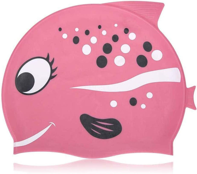 Doublewood Kids Swimming Caps Fun Swimming Hat Comfortable Silicone Children Toddlers Swim Cap Waterproof Protect Ear Swim Pool Hat for Boys and Girls Sporting Goods > Outdoor Recreation > Boating & Water Sports > Swimming > Swim Caps DoubleWood Pink  