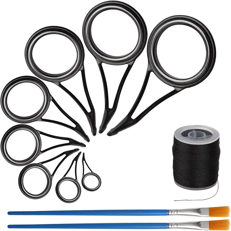 Dovesun Fishing Rod Repair Kit Fishing Rod Guides Rod Nylon Wrapping Thread Spinning Rod Guides/Baitcasting Rod Guides/ 8 Sizes 19PCS/2PCS Sporting Goods > Outdoor Recreation > Fishing > Fishing Rods Dovesun A-Spinning Rod Repair Kit 19PCS  