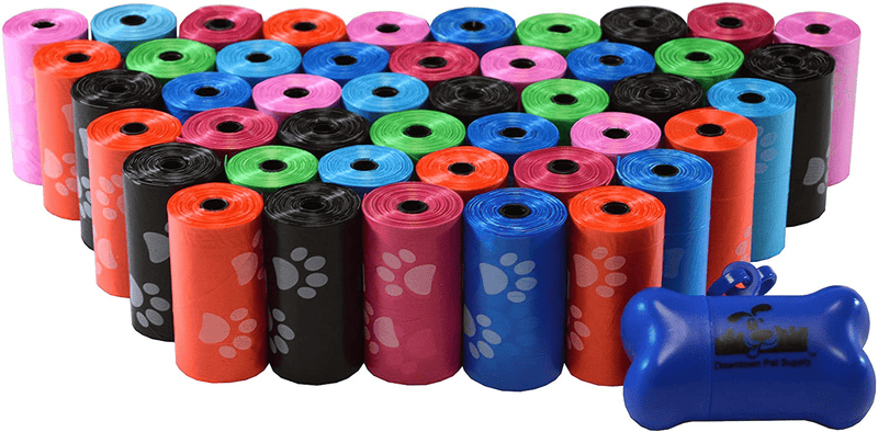 Downtown Pet Supply Dog Pet Waste Poop Bags with Leash Clip and Bag Dispenser - 180, 220, 500, 700, 880, 960, 2200 Bags Animals & Pet Supplies > Pet Supplies > Dog Supplies Downtown Pet Supply Rainbow with Paw Prints 880 Bags 