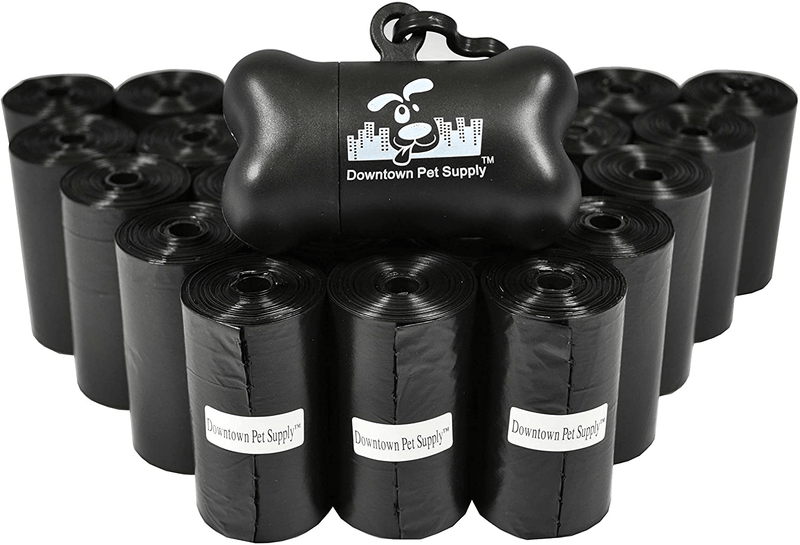 Downtown Pet Supply Dog Pet Waste Poop Bags with Leash Clip and Bag Dispenser - 180, 220, 500, 700, 880, 960, 2200 Bags Animals & Pet Supplies > Pet Supplies > Dog Supplies Downtown Pet Supply Black 500 Bags 