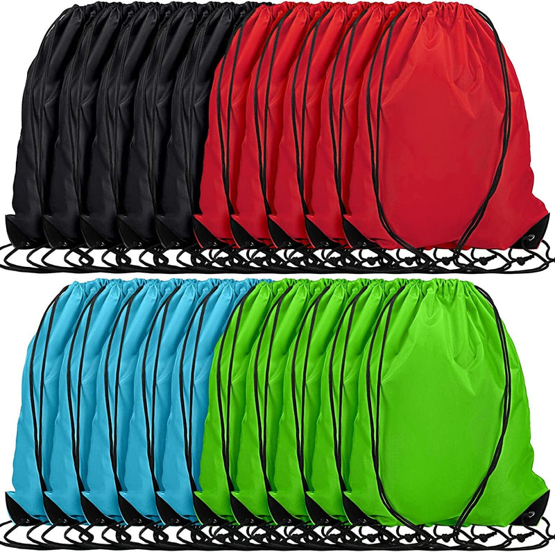 Drawstring Bags 60 Pieces Draw String Backpack Bags Bulk Drawstring Cinch Bags Party Favors for Sports Traveling Yoga Gym Storage Supplies (Red, Black, Green, Sky Blue)
