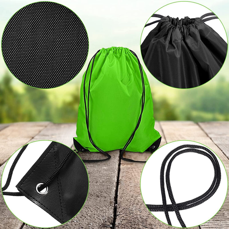 Drawstring Bags 60 Pieces Draw String Backpack Bags Bulk Drawstring Cinch Bags Party Favors for Sports Traveling Yoga Gym Storage Supplies (Red, Black, Green, Sky Blue) Home & Garden > Household Supplies > Storage & Organization Shappy   