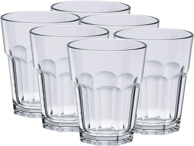 Drinking Glasses 12 Oz Acrylic by DECOR WORKS - Water Glasses - Glass Cups - Plastic Glasses - Glasses Set - Clear Tumbler Dishwasher Safe BPA FREE Durable Glassware Sets Set of 6 Home & Garden > Kitchen & Dining > Tableware > Drinkware D Decor Works   