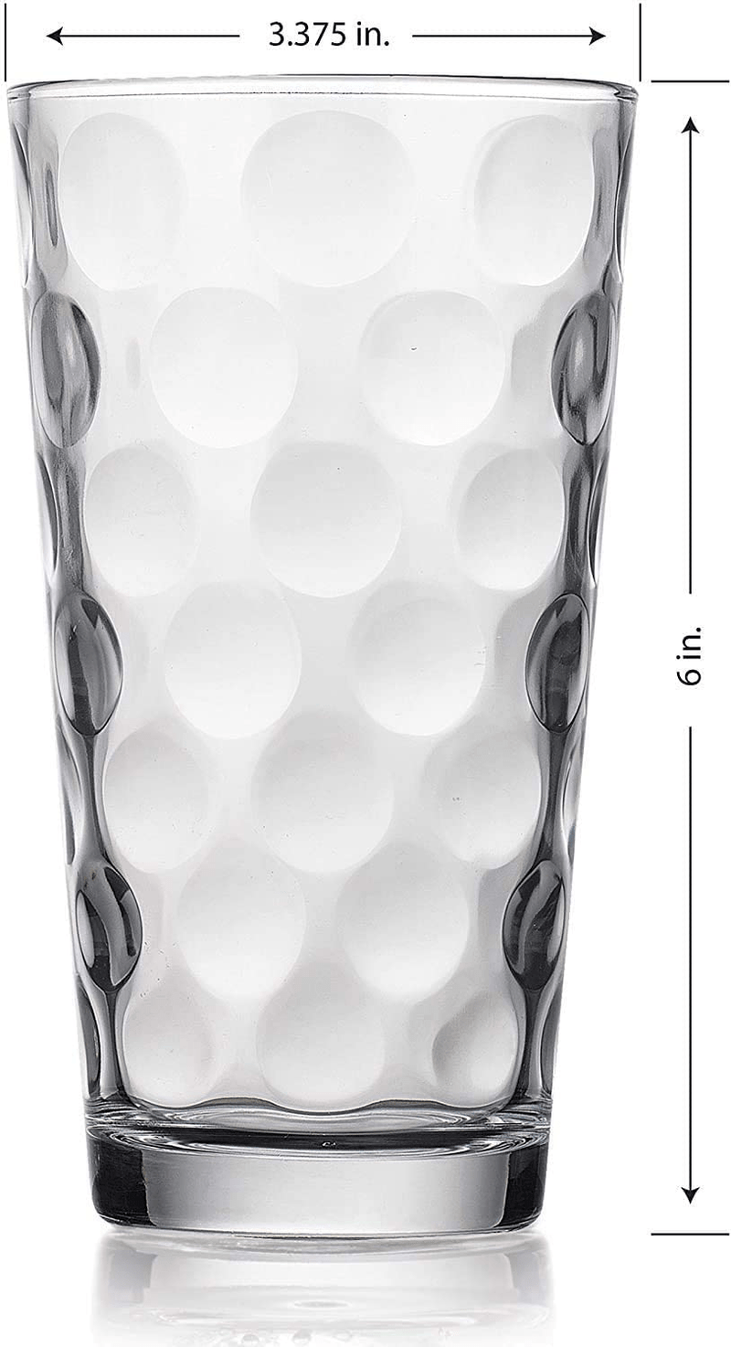 Drinking Glasses, 12 Piece Glass Cups Set. includes 4 Highball Glasses 17 oz. 4 Rock Glasses 13 oz. and 4 Juice Glasses 7 oz. By Home Essentials & Beyond. Ideal for Water, Juice, Beer, cocktail. Dishwasher Safe.