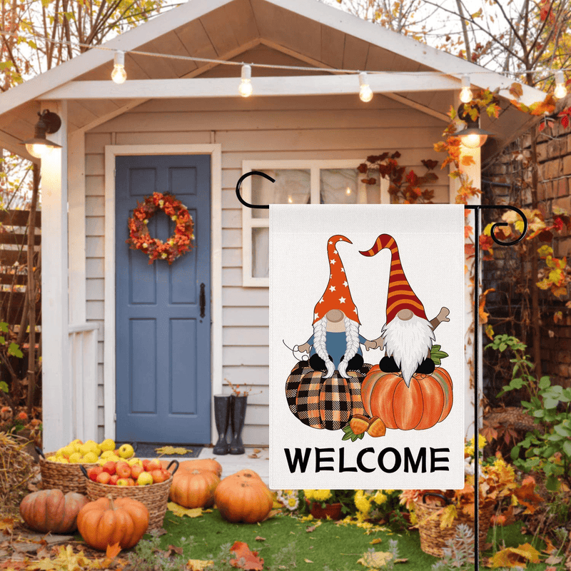 Dsweesun Welcome Fall Garden Flag 12 x 18 Double Sided, Pumpkin Gnome Flag, Rustic Farmhouse Autumn Thanksgiving Front Porch Yard Outdoor Decoration Home & Garden > Decor > Seasonal & Holiday Decorations& Garden > Decor > Seasonal & Holiday Decorations DSWEESUN   
