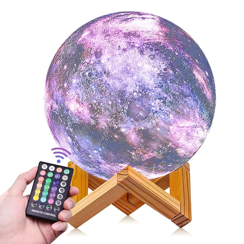 DTOETKD Moon Lamp, Galaxy Lamp Kids Night Light 16 Colors 3D LED Moon Light with Stand, Timing & Remote & Touch Control Brightness USB Rechargeable Christmas Birthday Gifts for Boys Girls Friends Home & Garden > Lighting > Night Lights & Ambient Lighting DTOETKD 4.8 inch  