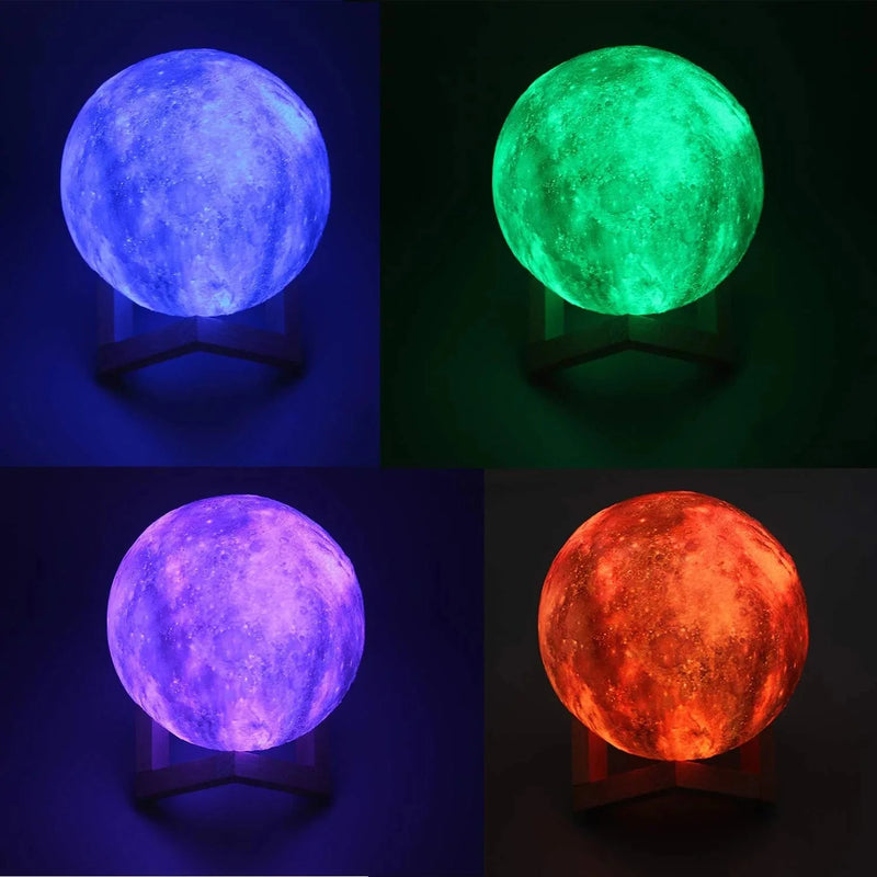 DTOETKD Moon Lamp, Galaxy Lamp Kids Night Light 16 Colors 3D LED Moon Light with Stand, Timing & Remote & Touch Control Brightness USB Rechargeable Christmas Birthday Gifts for Boys Girls Friends