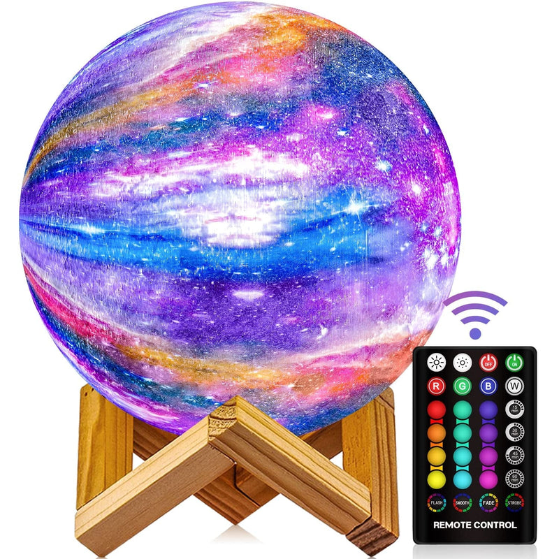 DTOETKD Moon Lamp, Galaxy Lamp Kids Night Light 16 Colors 3D LED Moon Light with Stand, Timing & Remote & Touch Control Brightness USB Rechargeable Christmas Birthday Gifts for Boys Girls Friends Home & Garden > Lighting > Night Lights & Ambient Lighting DTOETKD 5.91 inch  