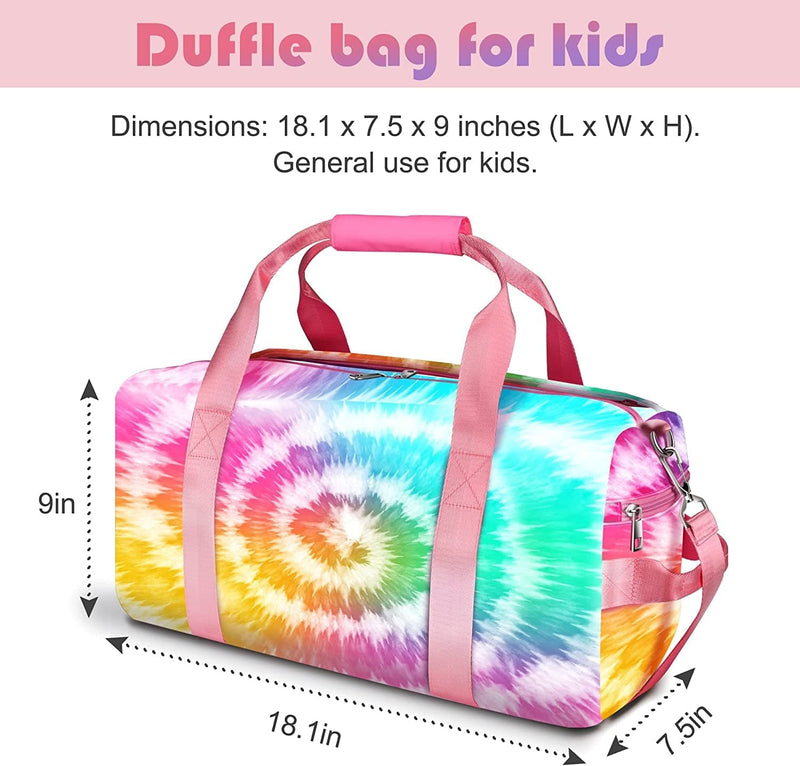 Duffle Bag for Girls Overnight Bag Gymnastics Sports Bag for Kids Dance Bag Girls with Shoe Compartments, Kids Travel Weekender Sleepover Carry on Bag