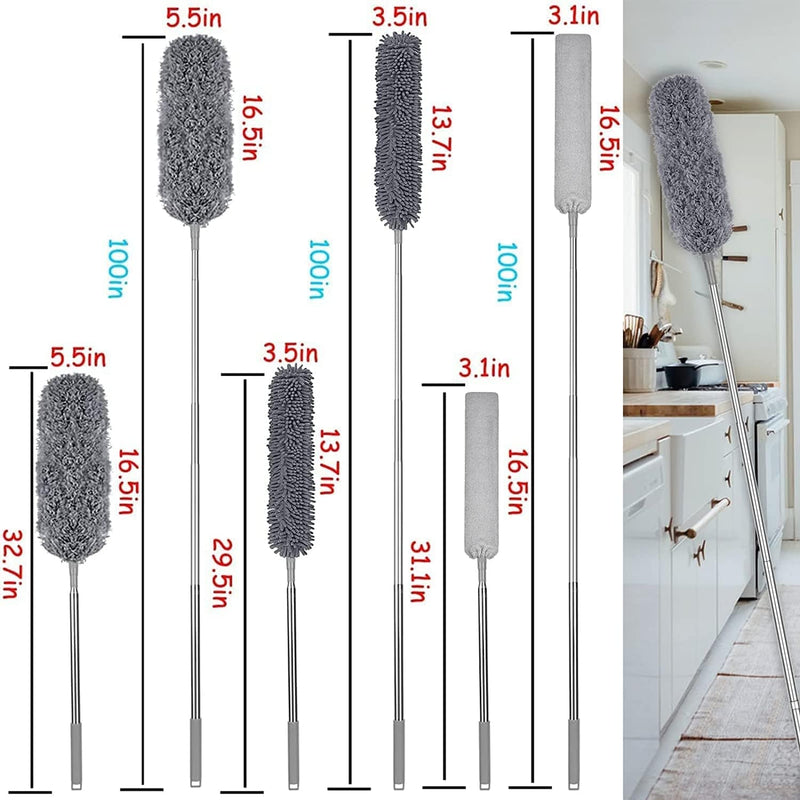 Dusters for Cleaning High Ceiling Fan, Microfiber Duster with Extension Pole 30-100 Inches, FUUNSOO Retractable Gap Dust Brush Cleaner Long Feather Duster for Cleaning Cobweb, Blinds, Furniture Home & Garden > Household Supplies > Household Cleaning Supplies FUUNSOO   