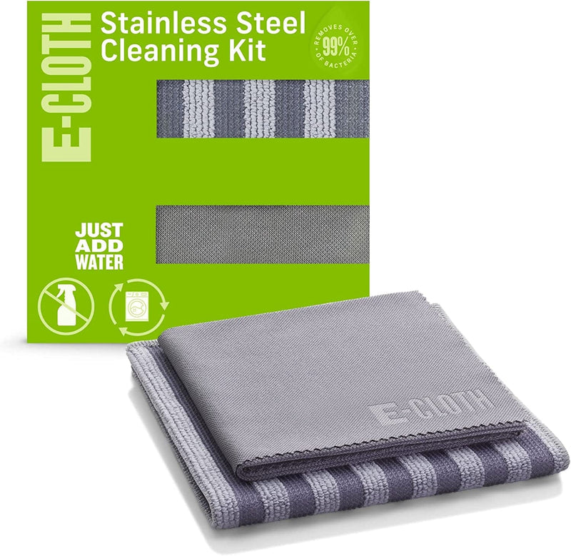 E-Cloth Stainless Steel Cleaning Cloth, Microfiber Stainless Steel Cleaner for a Spotless Shine Home Appliances, Oven, Stove and Refrigerators, Washable and Reusable, 100 Wash Promise
