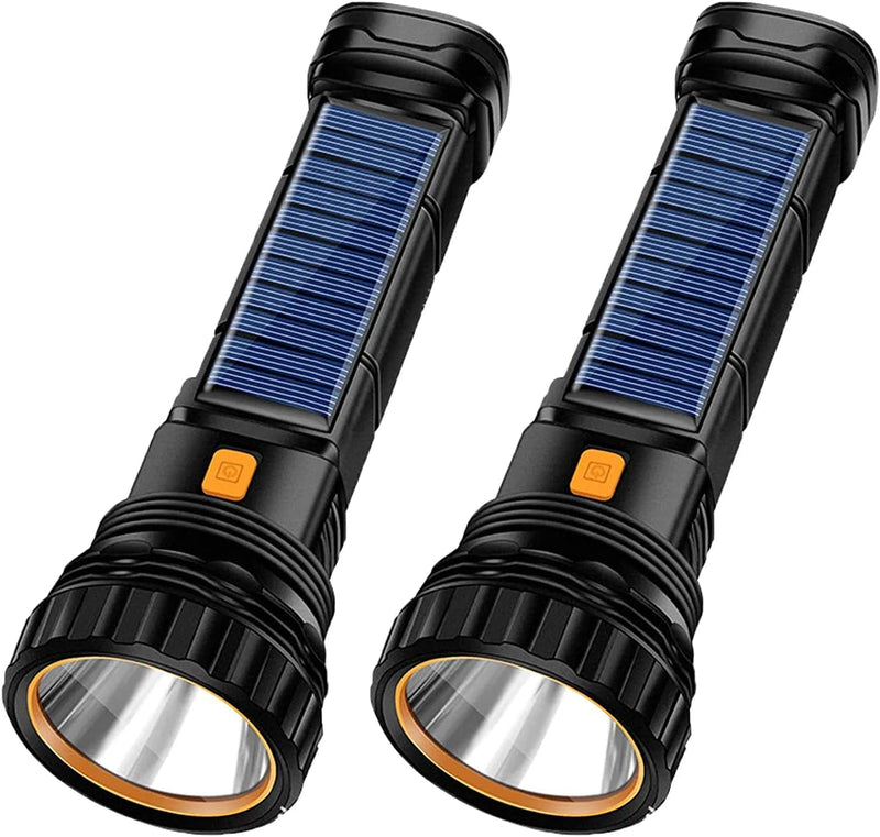 E-SHIDAI Solar/Rechargeable Multi Function 1000 Lumens LED Flashlight, with Emergency Strobe Light and 1200 Mah Battery, Emergency Power Supply and USB Charging Cable, Fast Charging (1PC) Hardware > Tools > Flashlights & Headlamps > Flashlights yuefei 2 packs  
