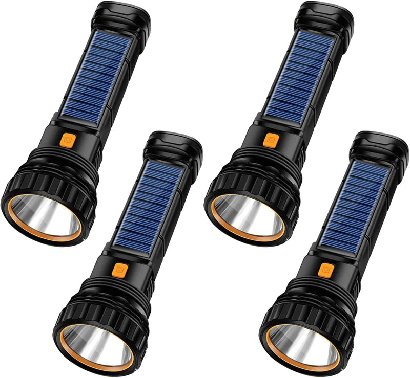 E-SHIDAI Solar/Rechargeable Multi Function 1000 Lumens LED Flashlight, with Emergency Strobe Light and 1200 Mah Battery, Emergency Power Supply and USB Charging Cable, Fast Charging (1PC) Hardware > Tools > Flashlights & Headlamps > Flashlights yuefei 4 packs  