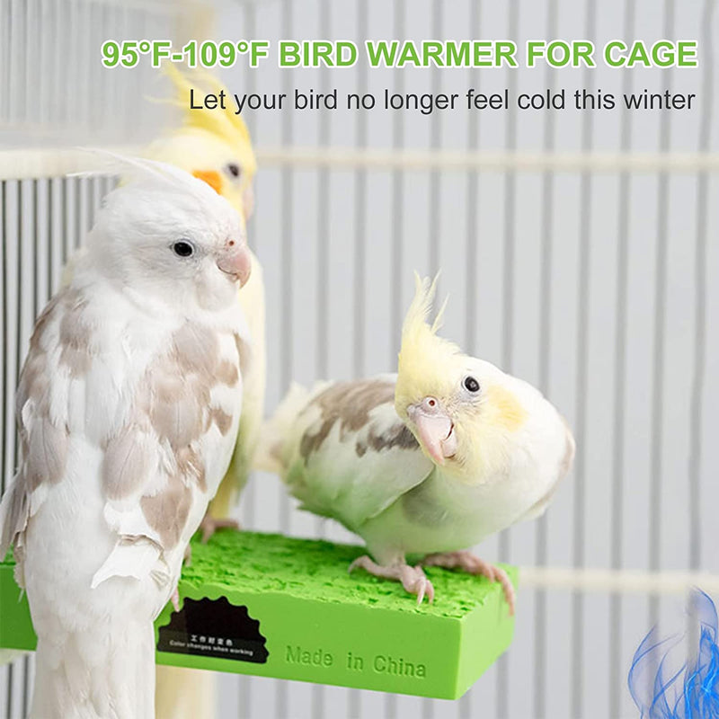 FOUDOUR Bird Cage Heater Thermo Perch Heated Bird Perch Snuggle up Bird Warmer for Parakeets, Parrots,Exotic Pet Birds Bird Accessories and Supplies 3.3"X6" Animals & Pet Supplies > Pet Supplies > Bird Supplies FOUDOUR   
