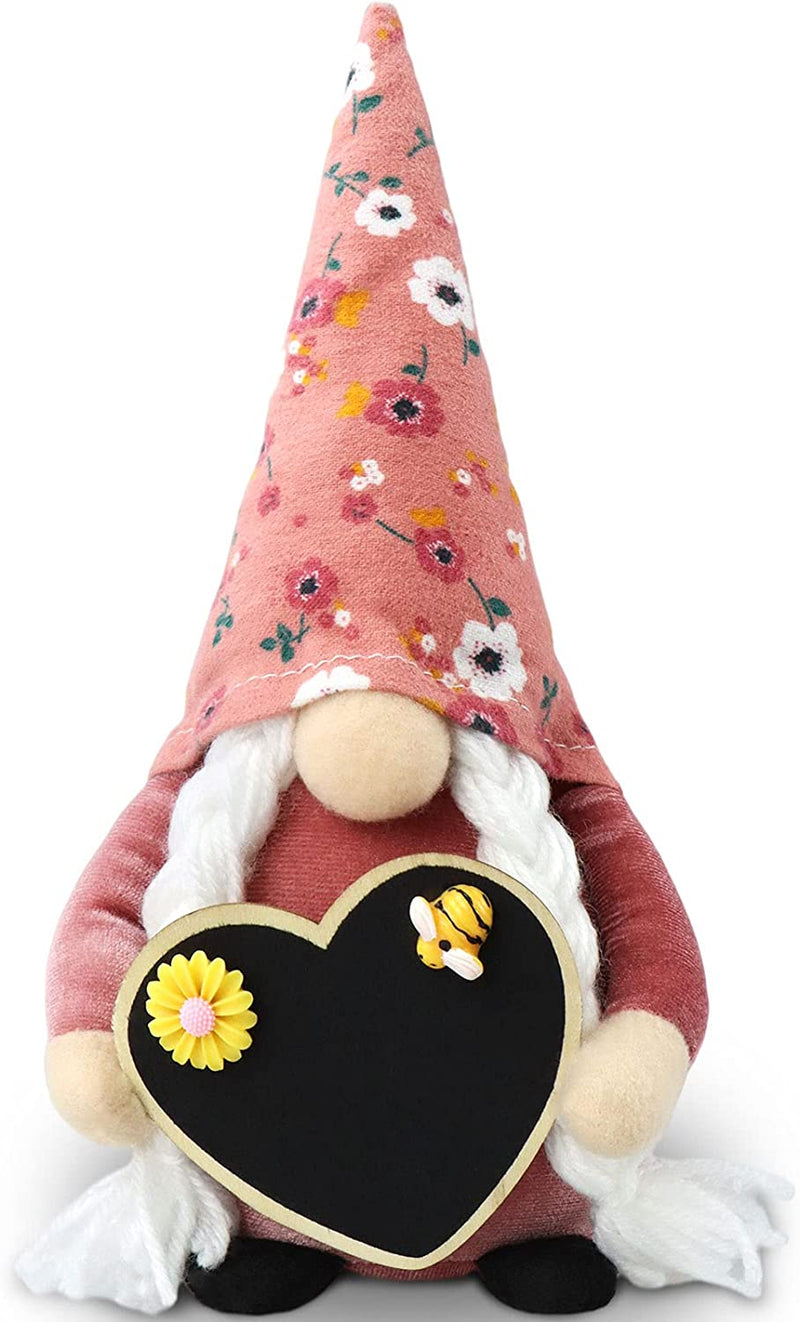 Gehydy Mothers Day Gnomes Plush with Butterfly Decoration Spring Gnome Gift Handmade Scandinavian Tomte Stuffed Farmhouse Decor for Home Kitchen Tiered Tray Home & Garden > Decor > Seasonal & Holiday Decorations Gehydy Heart  