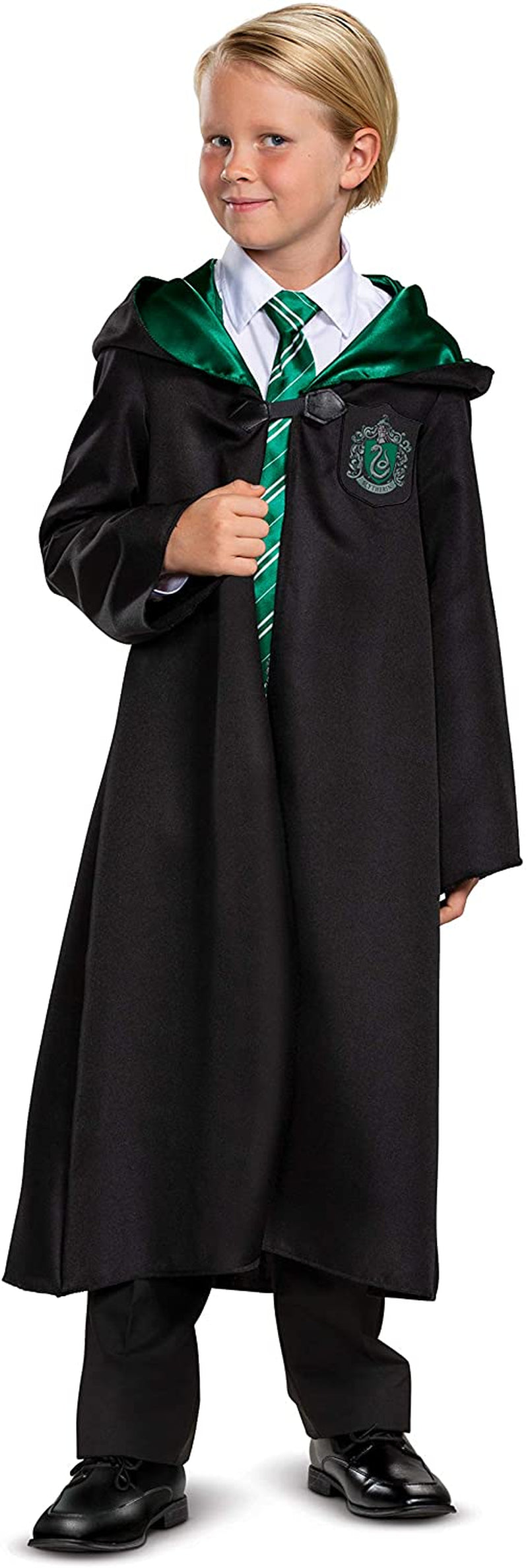 Harry Potter Robe, Official Hogwarts Wizarding World Costume Robes, Classic Kids Size Dress up Accessory  Disguise Slytherin Medium (7-8) 