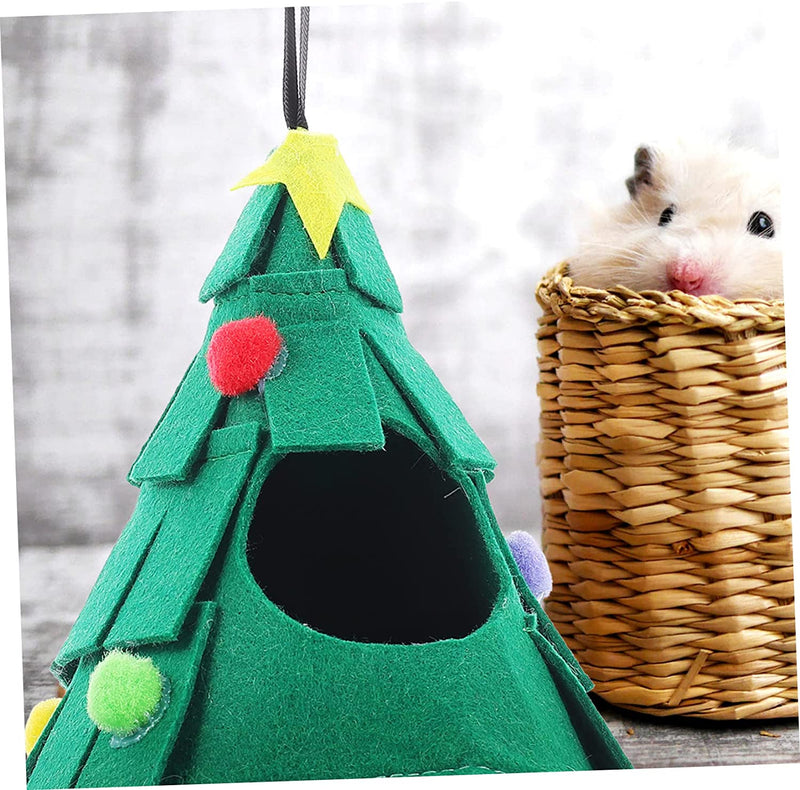 Balacoo Portable Animal Glider Christmas Chinchilla Xmas Nest Cage Beds Hanging Shape Adorable House Squirre Accessories Breathable - Rat Pets Warm Animals Hammock Hedgehog Bed Cave For