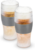 Host Freeze Beer Glasses, 16 Ounce Freezer Gel Chiller Double Wall Plastic Frozen Pint Glass, Set of 2, Grey Home & Garden > Kitchen & Dining > Tableware > Drinkware Host Gray 2 Count (Pack of 1) 