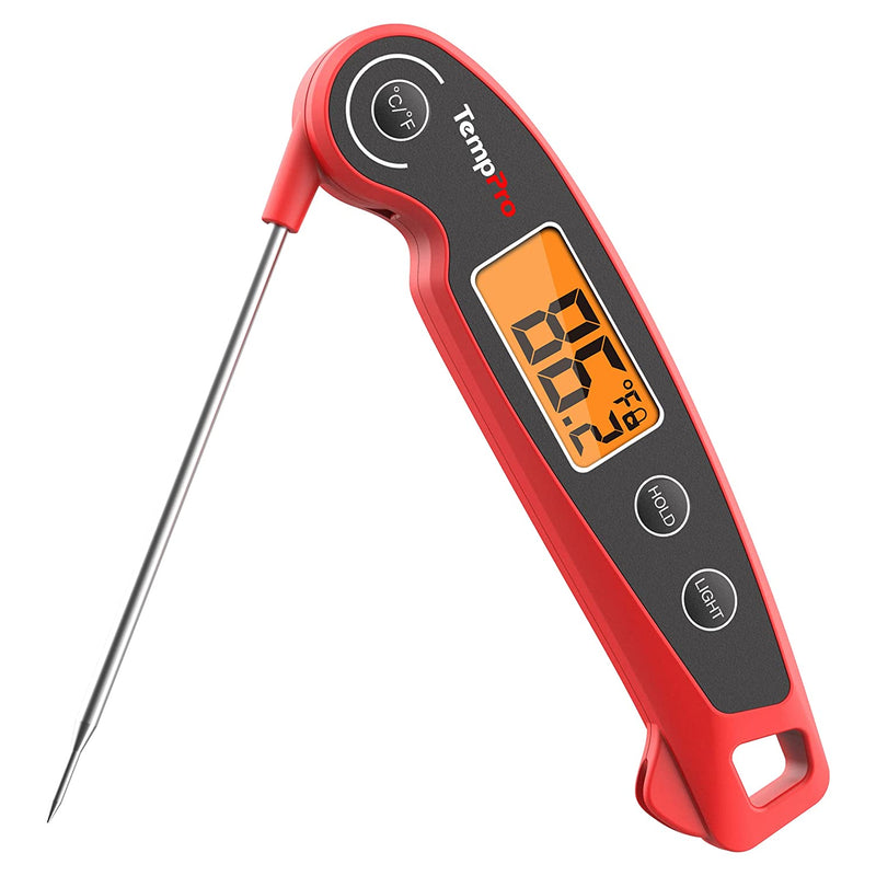 Temppro F05 Digital Meat Thermometer for Cooking with Motion Sensing, Waterproof Food Thermometer for Kitchen BBQ Oil Grill Smoker Candy Thermometer Black/Red Home & Garden > Kitchen & Dining > Kitchen Tools & Utensils INNOTECH INDUSTRIES (HK) CO., LIMITED   