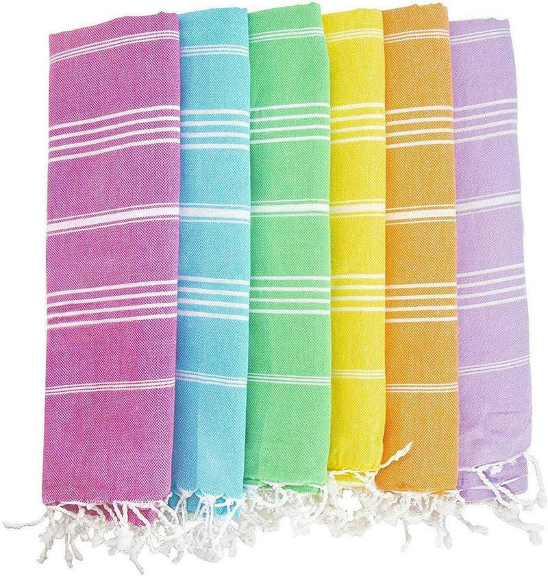 HAVLULAND (Set of 6) 100% Turkish Cotton Beach Towels (71"X39") Prewashed for Soft Feel - Oversized Highly Absorbent and Quick Dry Bath Towel - Horizontal Travel Towel - Extra Large Sand Free Blanket Home & Garden > Linens & Bedding > Towels HAVLULAND   