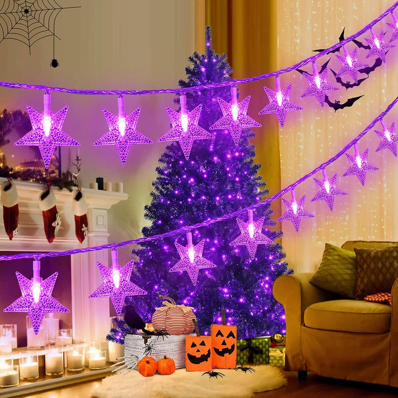 Star Lights Star String Lights 15 FT 30 LED Fairy Lights Battery Operated Indoor&Outdoor Twinkle Christmas Lights Bedroom Decor for Xmas Tree(Blue)  ITICdecor Purple  