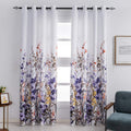 Kotile Room Darkening Curtains for Bedroom - White Curtains with Floral Printed Thermal Insulated Curtains Grommet Top Window Curtains 84 Inch Length for Living Room, 52 X 84 Inches, 2 Panels, Yellow Home & Garden > Decor > Window Treatments > Curtains & Drapes Kotile Textile *Purple Floral 52"x95" 