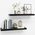 INHABIT UNION White Floating Shelves for Wall-24In Wall Mounted Display Ledge Shelves Perfect for Bedroom Bathroom Living Room and Kitchen Decoration Storage Furniture > Shelving > Wall Shelves & Ledges INHABIT UNION Black  