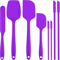 Silicone Spatula, Forc 8 Packs 600°F Heat Resistant BPA Free Nonstick Cookware Dishwasher Safe Flexible Lightweight, Food Grade Silicone Cooking Utensils Set for Baking, Cooking, and Mixing Black Home & Garden > Kitchen & Dining > Kitchen Tools & Utensils Forc Purple  