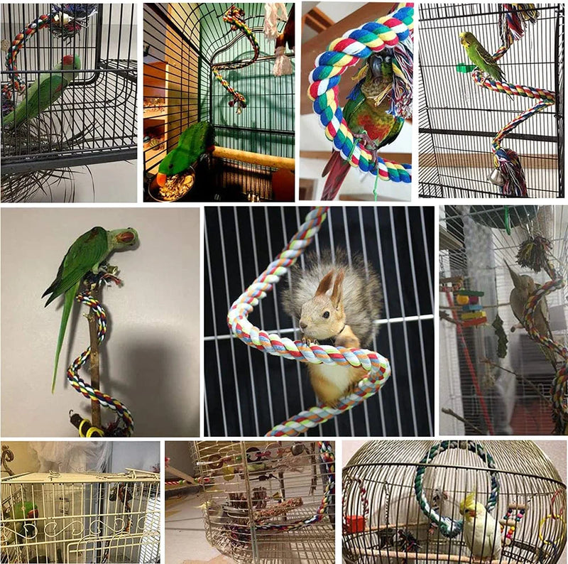 Leerking Bird Perches Parrot Cotton Rope Bungee Bird Toy, 39 Inches  LeerKing   