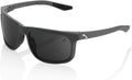 100% Hakan Sport Wrap around Sunglasses - Durable, Lightweight Active Performance Eyewear W/Rubber Temple & Nose Grip Sporting Goods > Outdoor Recreation > Cycling > Cycling Apparel & Accessories 100% Speed Labs, LLC Soft Tact Cool Grey  