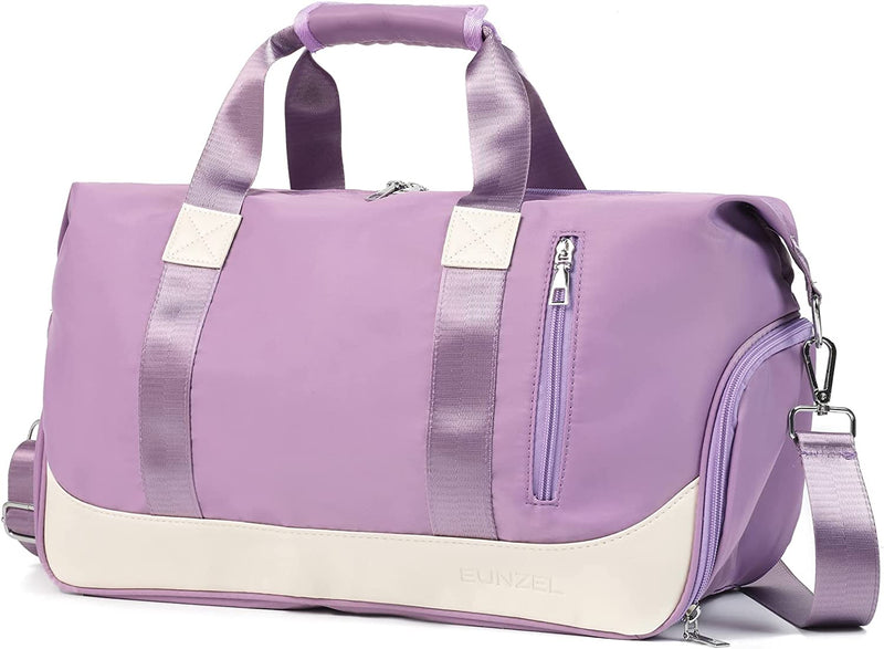 Sports Gym Bag, Travel Duffel Bag with Wet Pocket & Shoes Compartment Weekender Bag for Women and Men, Purple Home & Garden > Household Supplies > Storage & Organization Eunzel Purple  