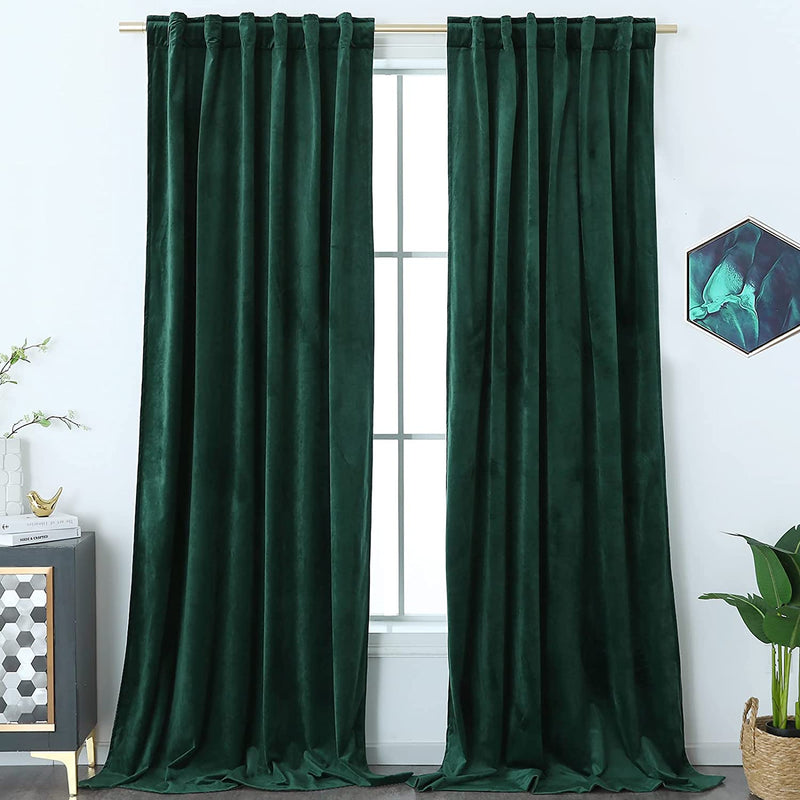 Timeper Mauve Velvet Curtains 84 Inches - Home Decoration Soft Flannel Wild Rose Luxury Dressing Look for Party / Film Room Thermal Insulated Noise Absorb, Rod Pocket Back Tab, 52 Wx 84 L, 2 Panels Home & Garden > Decor > Window Treatments > Curtains & Drapes Timeper Dark Green Back Tab W52 x L96