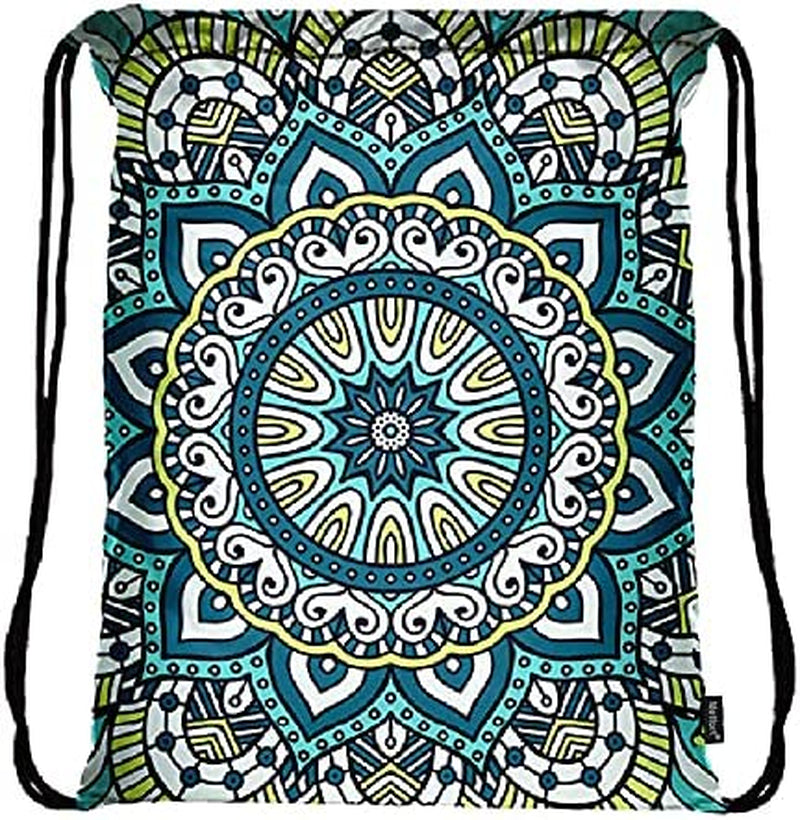 Meffort Inc Lightweight Drawstring Bag Sport Gym Sack Bag Backpack with Side Pocket - Almond Blossom Home & Garden > Household Supplies > Storage & Organization Meffort Inc Mandala Design  