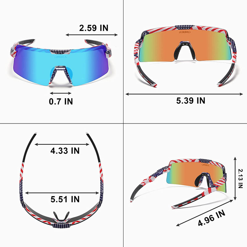 OMEKOL Polarized Sports Sunglasses Cycling Glasses UV400 Mountain Bike Goggles MTB Riding Bicycle Eyewear Outdoor Sporting Goods > Outdoor Recreation > Cycling > Cycling Apparel & Accessories OMEKOL   