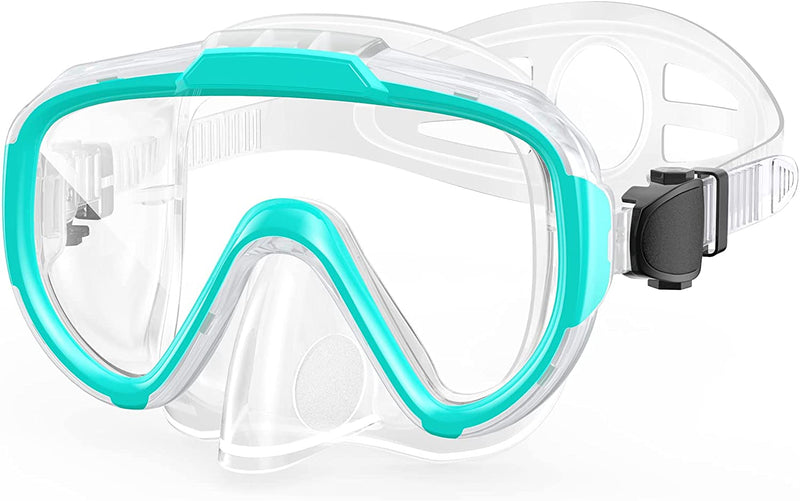 Norabidea Swim Goggles Adult, anti Fog Snorkel Diving Goggles, Clear View Tempered Glass Swimming Mask with Nose Cover Sporting Goods > Outdoor Recreation > Boating & Water Sports > Swimming > Swim Goggles & Masks Norabidea Green Adult 