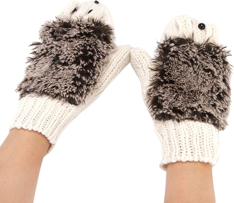 Ski Gloves Mittens Men Winter Fashion Warm Knitted Gloves Thickened and Velvet Head Gloves Mittens Combo with Pocket Sporting Goods > Outdoor Recreation > Boating & Water Sports > Swimming > Swim Gloves Bmisegm White One Size 