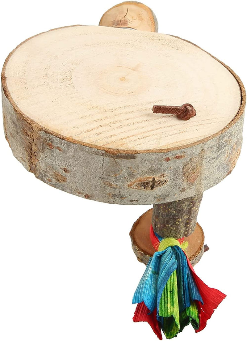 Bird round Wooden Stand Platform, Bite Resistant Parrot Perch Platform Natural Materials Thickened Stand Healthy Durable for Cockatiel(S) Animals & Pet Supplies > Pet Supplies > Bird Supplies Jeanoko M  