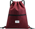 Peicees Drawstring Backpack Water Resistant Drawstring Bags for Men Women Black Sackpack for Gym Shopping Sport Yoga School Home & Garden > Household Supplies > Storage & Organization Peicees X-wine Red  