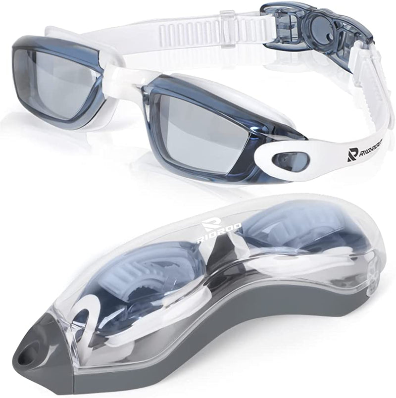 RIOROO Swim Goggles, Swimming Goggles No Leaking Anti-Fog for Women Men Adult Youth Sporting Goods > Outdoor Recreation > Boating & Water Sports > Swimming > Swim Goggles & Masks RIOROO White  