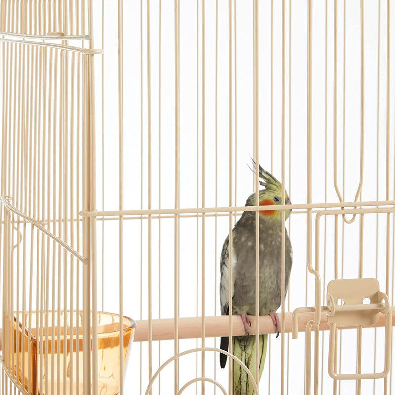 Topeakmart 53.5'' Iron Open Play Top Bird Cage with Stand & Perch for Small Birds Budgies Lovebirds Parakeets, Almond Animals & Pet Supplies > Pet Supplies > Bird Supplies Topeakmart   