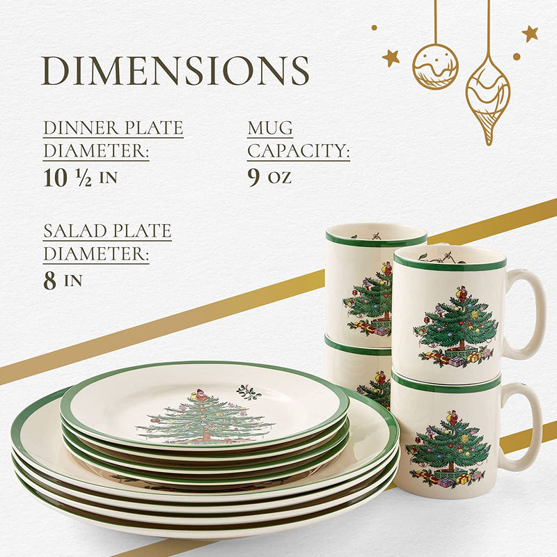 Spode Christmas Tree 12-Piece Dinnerware Set, Service for 4 Home & Garden > Kitchen & Dining > Tableware > Dinnerware Spode   
