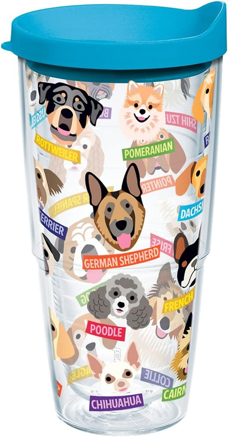 Tervis Flat Art - Dogs Made in USA Double Walled Insulated Tumbler Cup Keeps Drinks Cold & Hot, 16Oz, Classic Home & Garden > Kitchen & Dining > Tableware > Drinkware Tervis Classic 24oz 