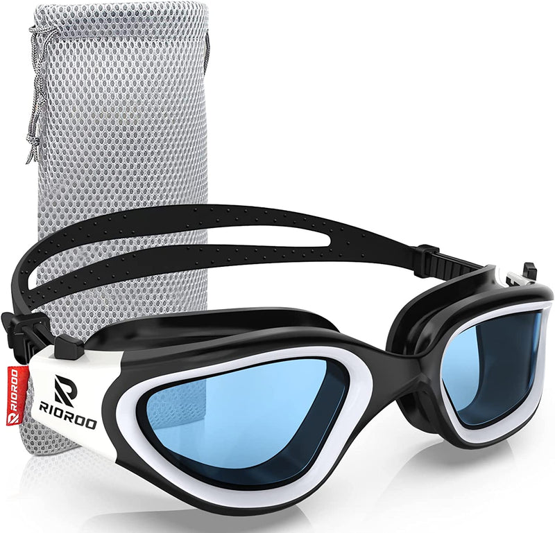 RIOROO Swim Goggles,Polarized Swimming Goggles for Men Women Adults Youth anti Fog/No Leak/Clear Wide Vision/Uv Protection Sporting Goods > Outdoor Recreation > Boating & Water Sports > Swimming > Swim Goggles & Masks RIOROO A9-polarized Mirror Blak/Ice Blue  