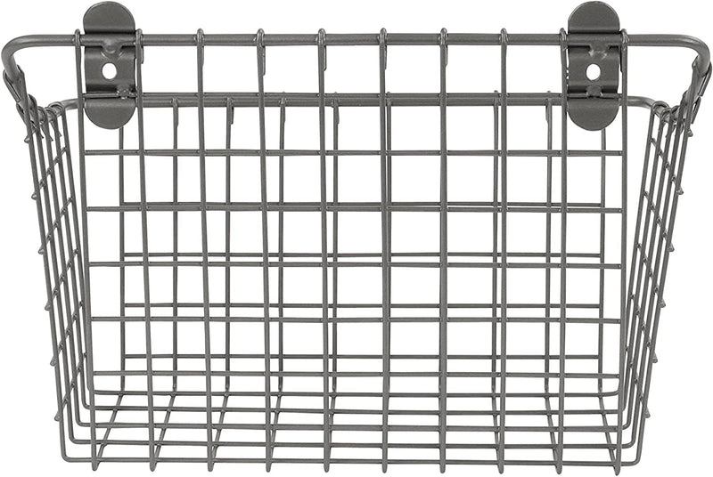 Spectrum Diversified Vintage Large Cabinet & Wall-Mounted Basket for Storage & Organization Rustic Farmhouse Decor, Sturdy Steel Wire Storage Bin, Industrial Gray Sporting Goods > Outdoor Recreation > Fishing > Fishing Rods Firemall LLC   