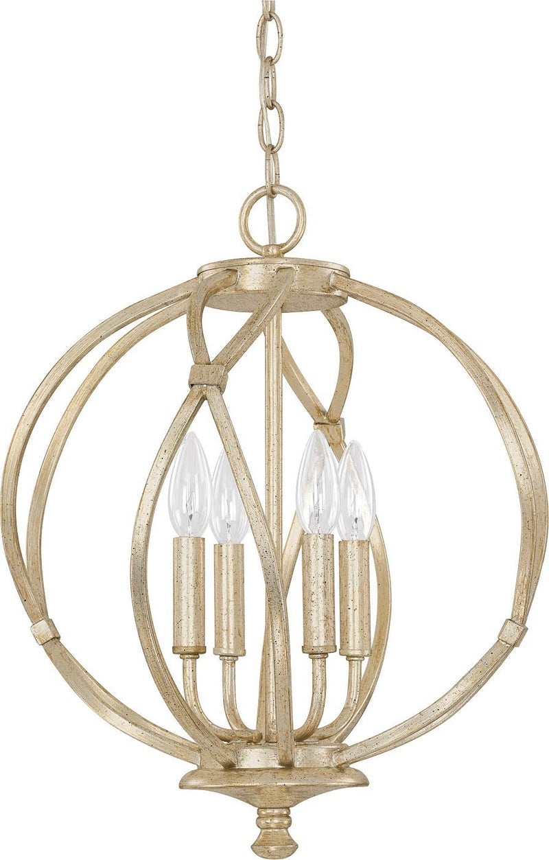 Capital Lighting 4723WG Bailey Orb Candle Pendant, 4-Light 240 Total Watts, 19"H X 15"W, Winter Gold Home & Garden > Lighting > Lighting Fixtures Capital Lighting Fixture Company Winter Gold No shade 
