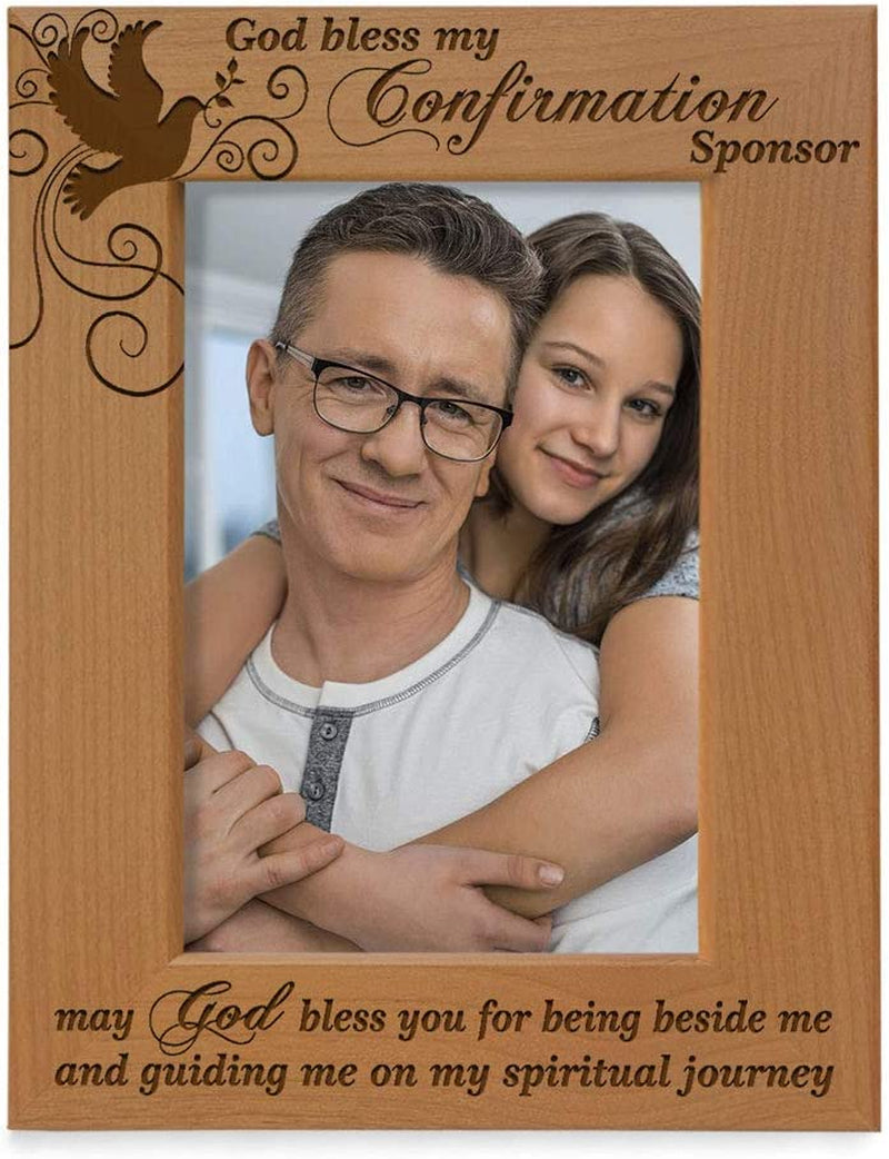 KATE POSH - God Bless My Confirmation Sponsor - May God Bless You for Being beside Me and Guiding Me on My Spiritual Journey - Picture Frame (4X6 Vertical) Home & Garden > Decor > Picture Frames KATE POSH 4x6-Vertical - Sponsor  